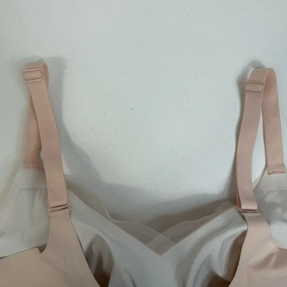 Honeylove 2X Bra Crossover Wireless Full Coverage Petal Pink Padded Back Closure